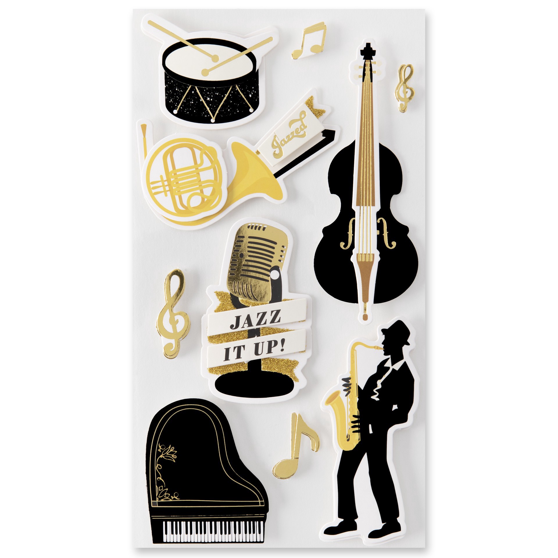 slide 6 of 6, Jazz Music Stickers By Recollections, 4 in x 7 in