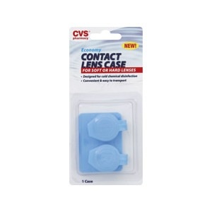 slide 1 of 1, CVS Pharmacy Economy Contact Lens Case For Soft Or Hard Lenses, 1 ct