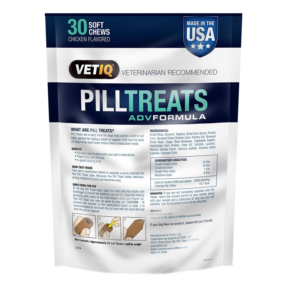 slide 3 of 3, VetIQ Dog Pill Treat Chicken 30ct, 5.8 oz