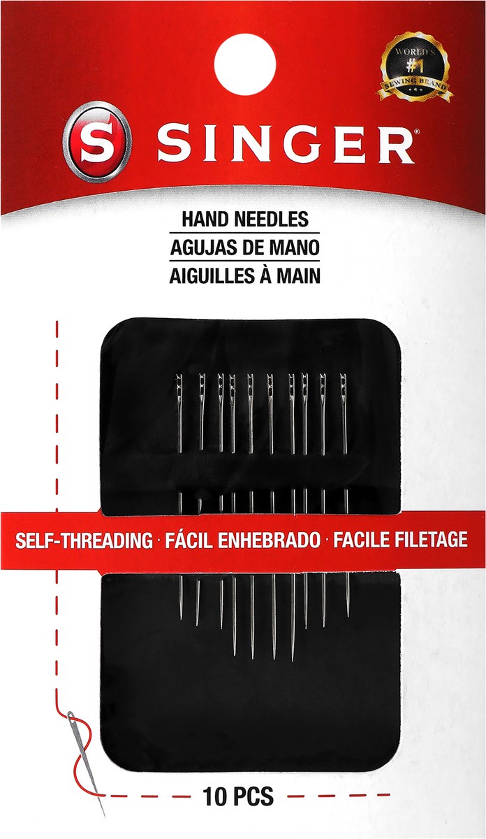 slide 2 of 2, SINGER Assorted Self-Threading Hand Needles, 10 Count, 10 ct