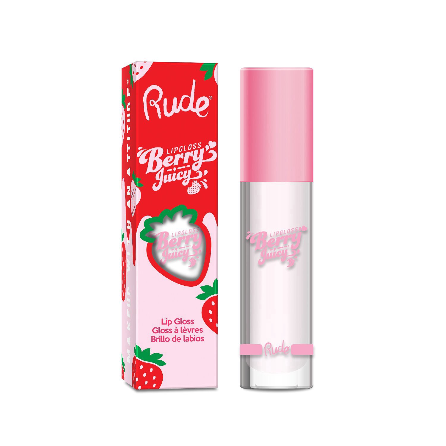 slide 1 of 1, Rude Cosmetics Berry Juicy Lip Gloss - Pure, 1 ct