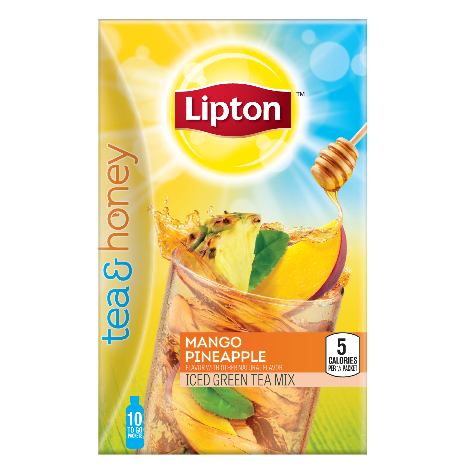 slide 4 of 5, Lipton Tea and Honey Iced Tea To Go Packets Mango Pineapple, 10 ct, 10 ct