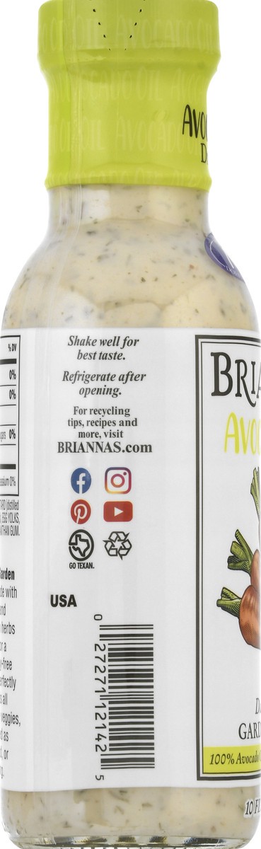 slide 11 of 12, BRIANNAS Dairy-Free Garden Ranch Avocado Oil Dressing 10 oz, 10 oz