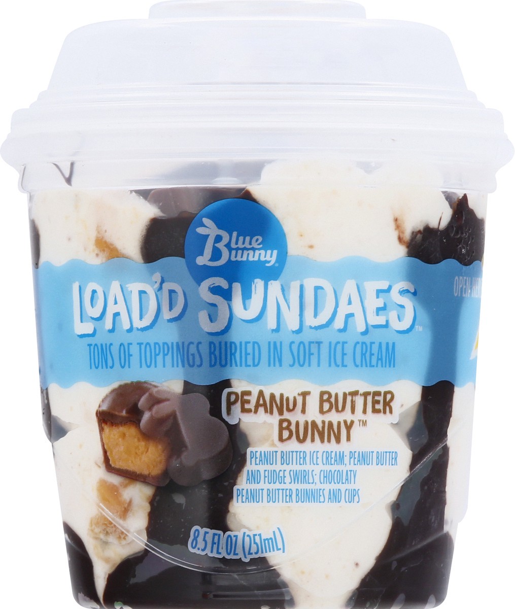 slide 3 of 12, Blue Bunny Load'd Sundaes Peanut Butter Bunny, Frozen Dessert Cup, 8.5 fl oz, 8.50 fl oz