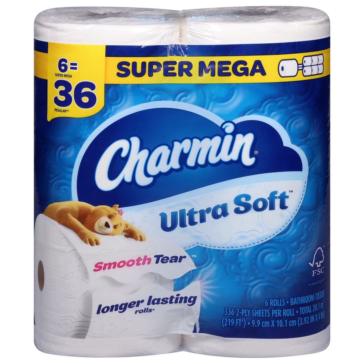 slide 10 of 12, Charmin Ultra Soft Toilet Paper 6 Mega XL Rolls, 336 Sheets Per Roll, 6 ct