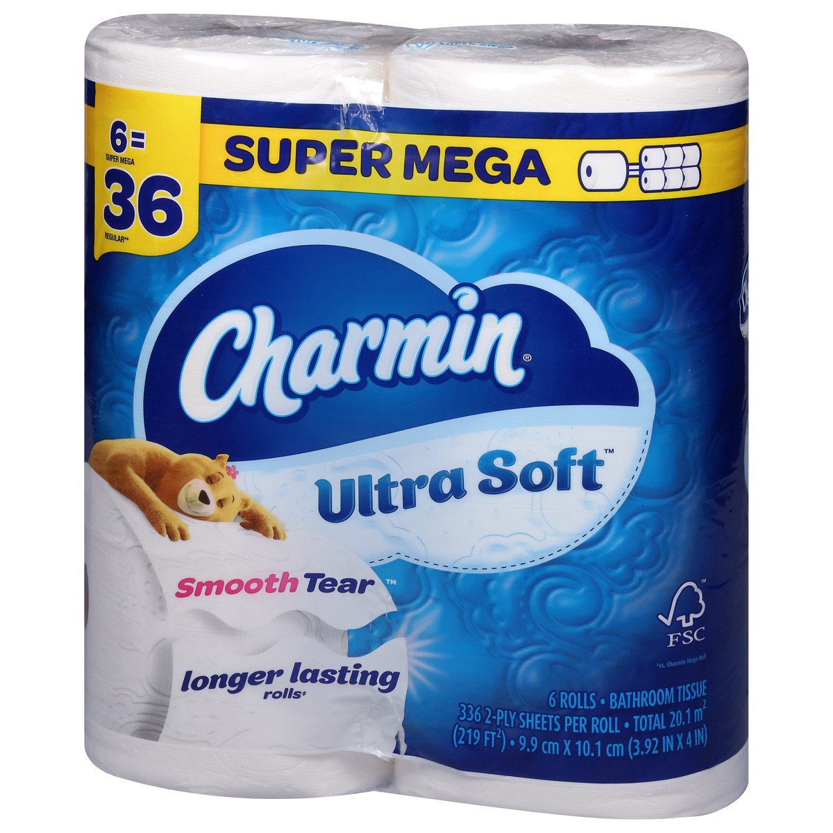 slide 7 of 12, Charmin Ultra Soft Toilet Paper 6 Mega XL Rolls, 336 Sheets Per Roll, 6 ct
