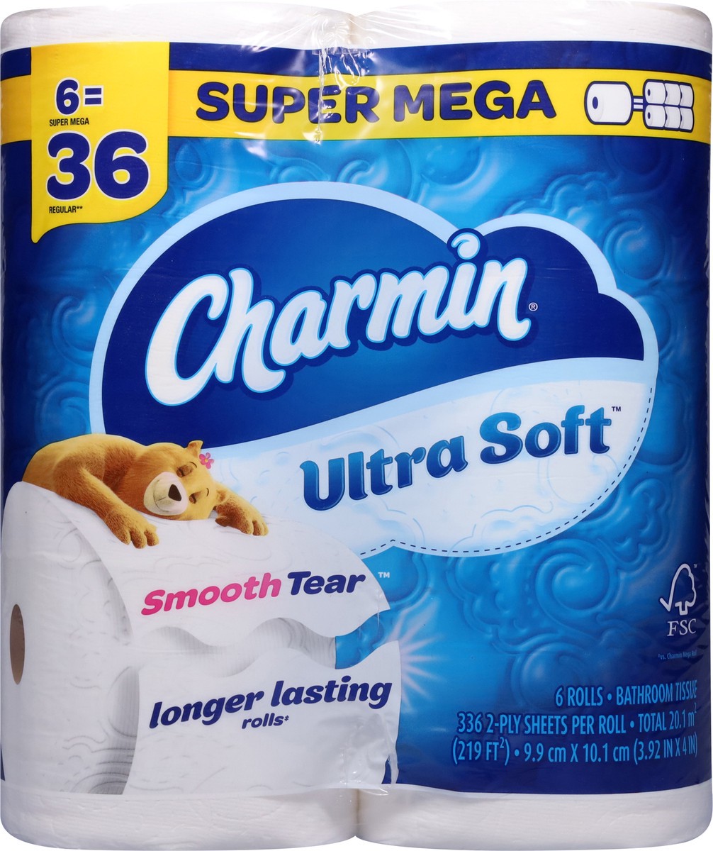 slide 5 of 12, Charmin Ultra Soft Toilet Paper 6 Mega XL Rolls, 336 Sheets Per Roll, 6 ct