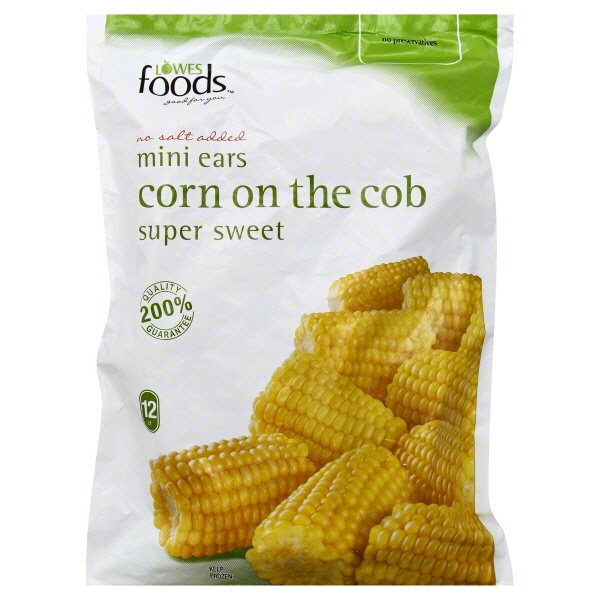 slide 1 of 1, Lowes Foods Mini Corn On The Cob No Salt Large, 12 ct