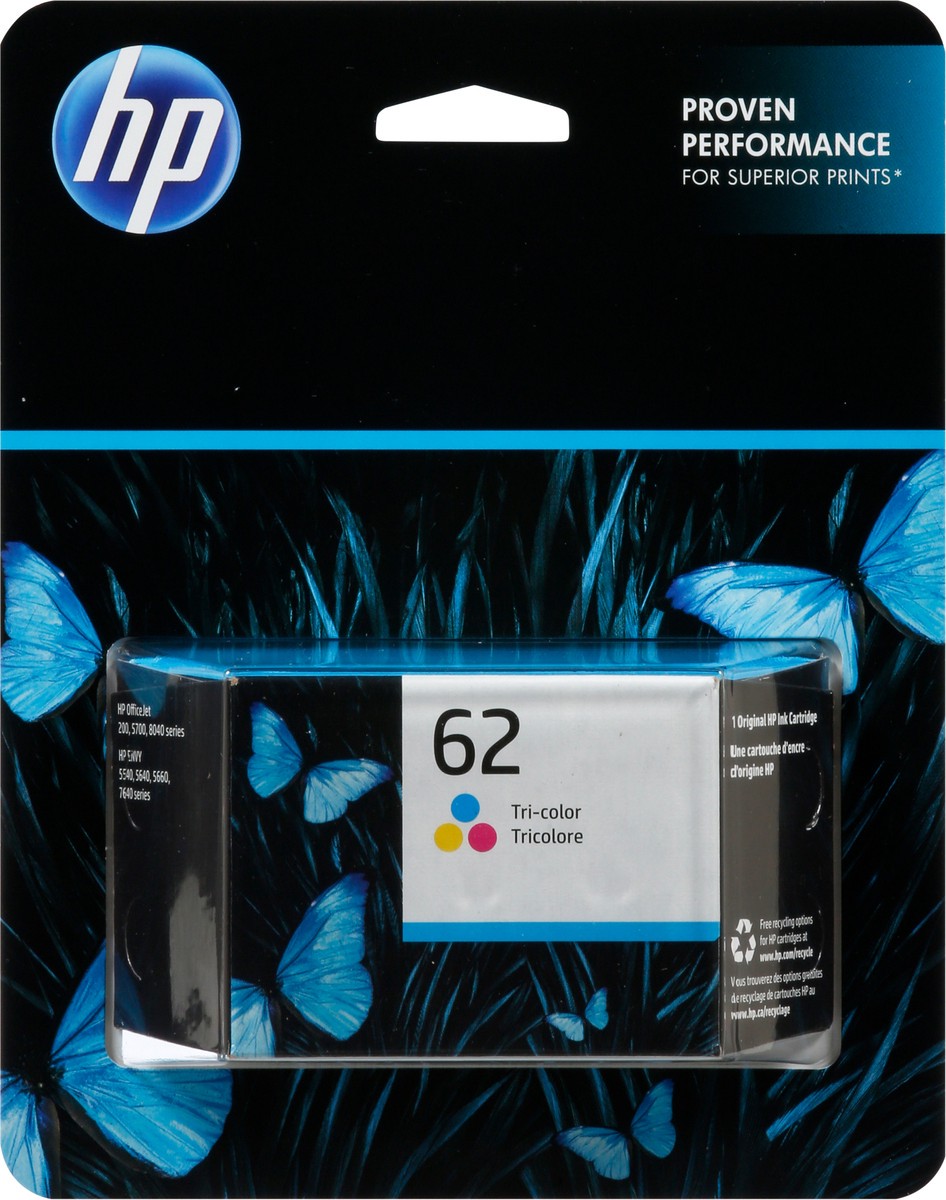 slide 9 of 12, HP 62 Tri-Color Original Ink Cartridge 1 ea, 1 ea