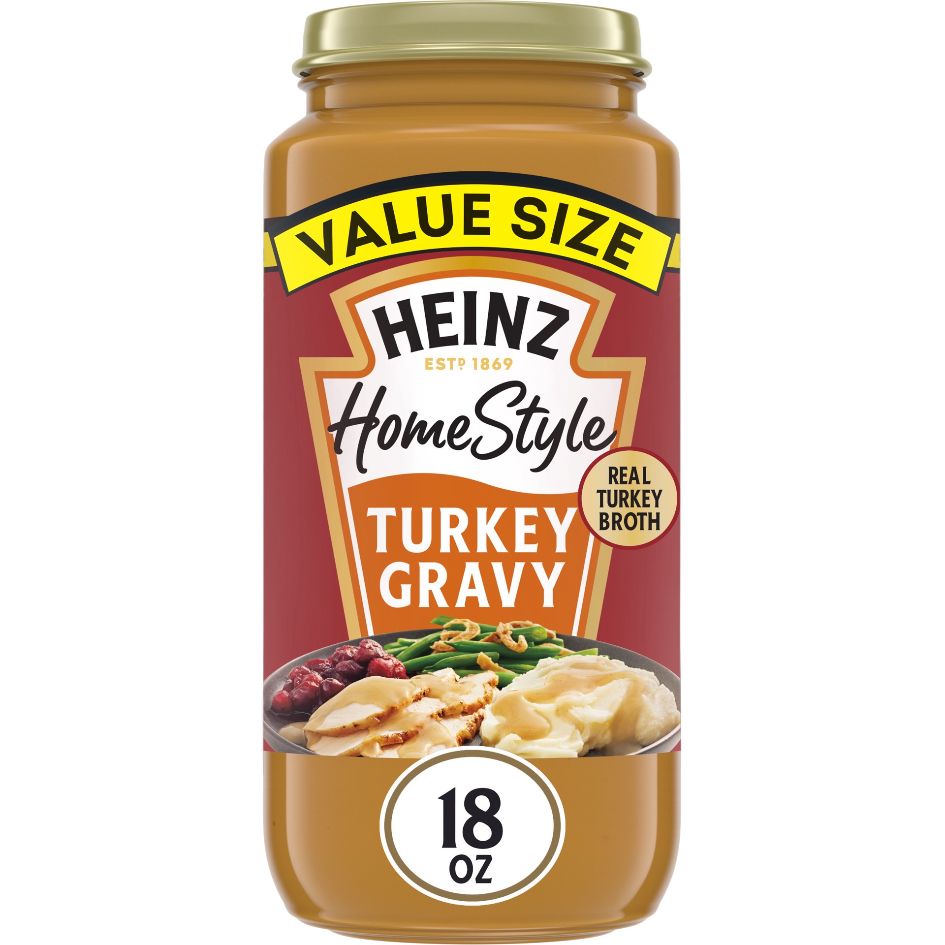 slide 1 of 5, Heinz HomeStyle Turkey Gravy Value Size, 18 oz Jar, 18 oz