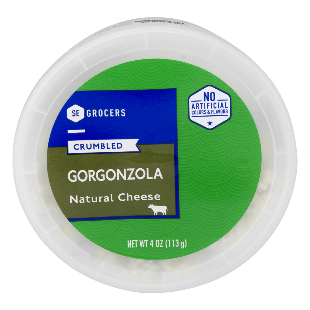 slide 1 of 1, SE Grocers Crumbled Gorgonzola Natural Cheese, 4 oz