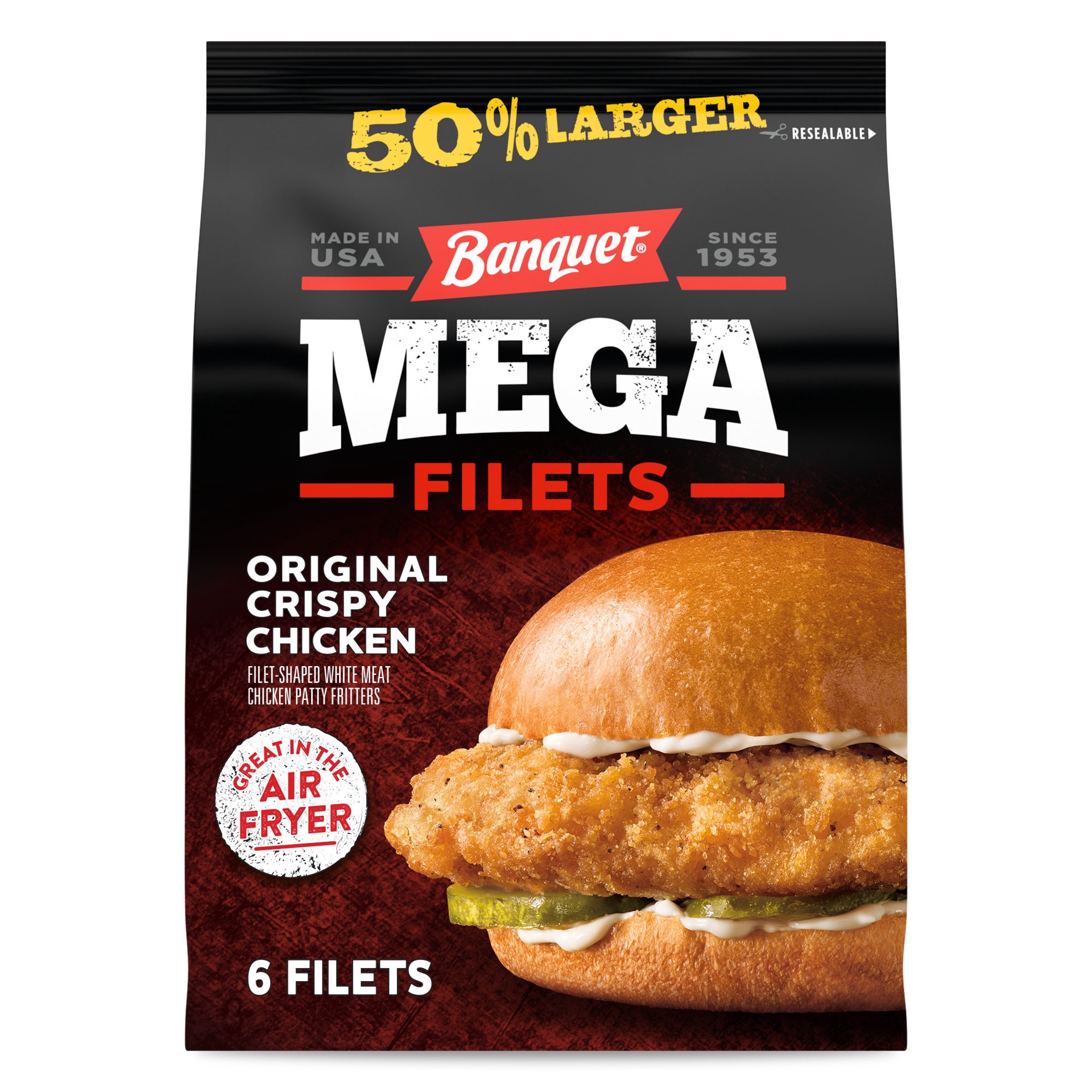 slide 1 of 7, Banquet Mega Bag Chicken Filets Original, 24 oz