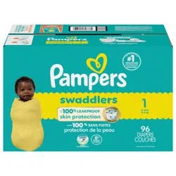 Pampers Swaddlers Diapers, Size 1 (8-14 lbs), 96 Count, Ultra Absorbent Disposable Baby Diaper
