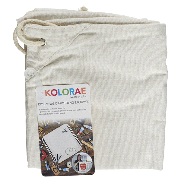 slide 1 of 1, Kolorae DIY Canvas Drawstring Backpack, 1 ct