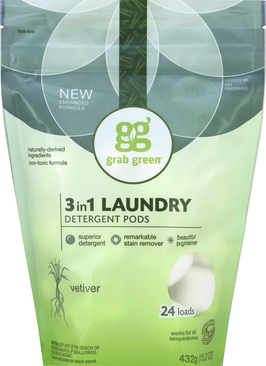 slide 2 of 2, Grab Green Vetiver Dishwashing Detergent Packs, 15.2 oz