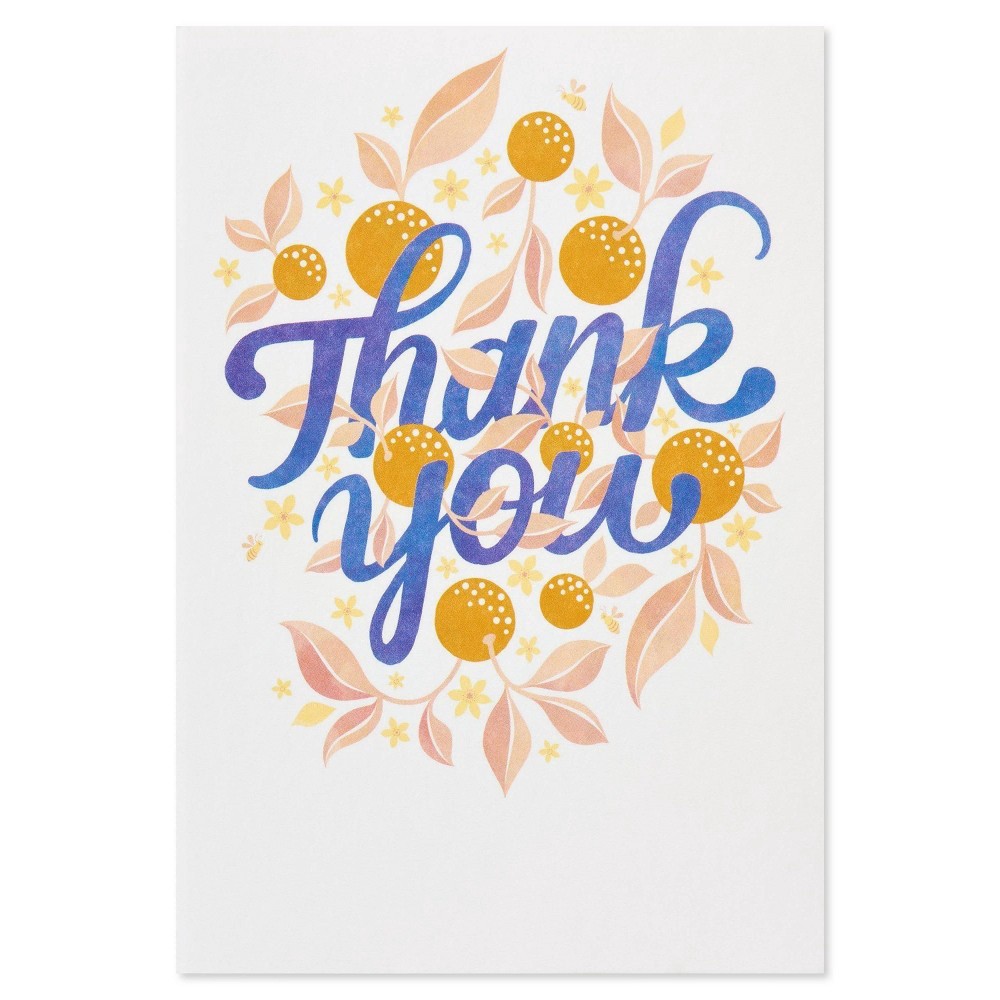 slide 4 of 5, Carlton Cards Thank You Floral Greeting Card, 1 ct