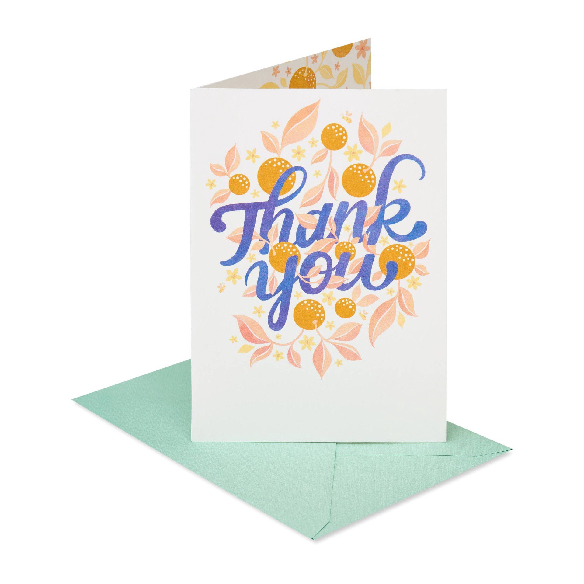 slide 1 of 5, Carlton Cards Thank You Floral Greeting Card, 1 ct