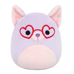 Squishmallows 5" Lavender and Pink Chihuahua with Heart Glasses