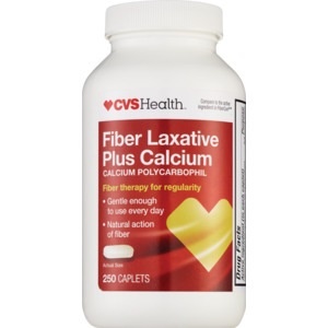 slide 1 of 1, CVS Health Fiber Laxative Caplets Plus Calcium, 250ct, 250 ct