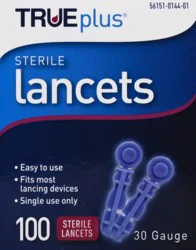 Trueplus Ultra Thin 30g Lancet - 100 CT