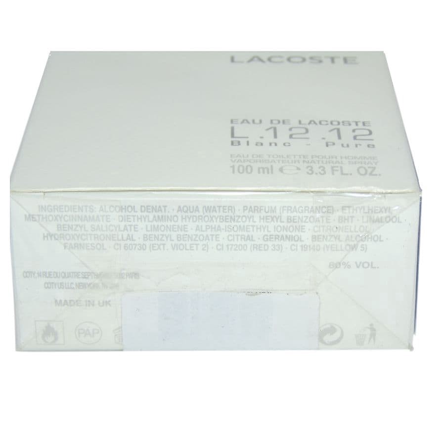 slide 2 of 3, Eau de Lacoste L.12.12 Blanc Eau De Toilette Spray, 3.3 fl oz
