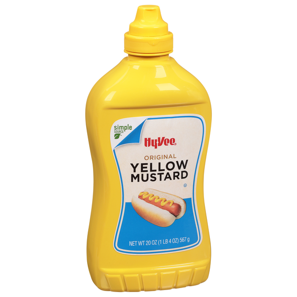 slide 1 of 1, Hy-Vee Yellow Mustard, Original, 20 oz