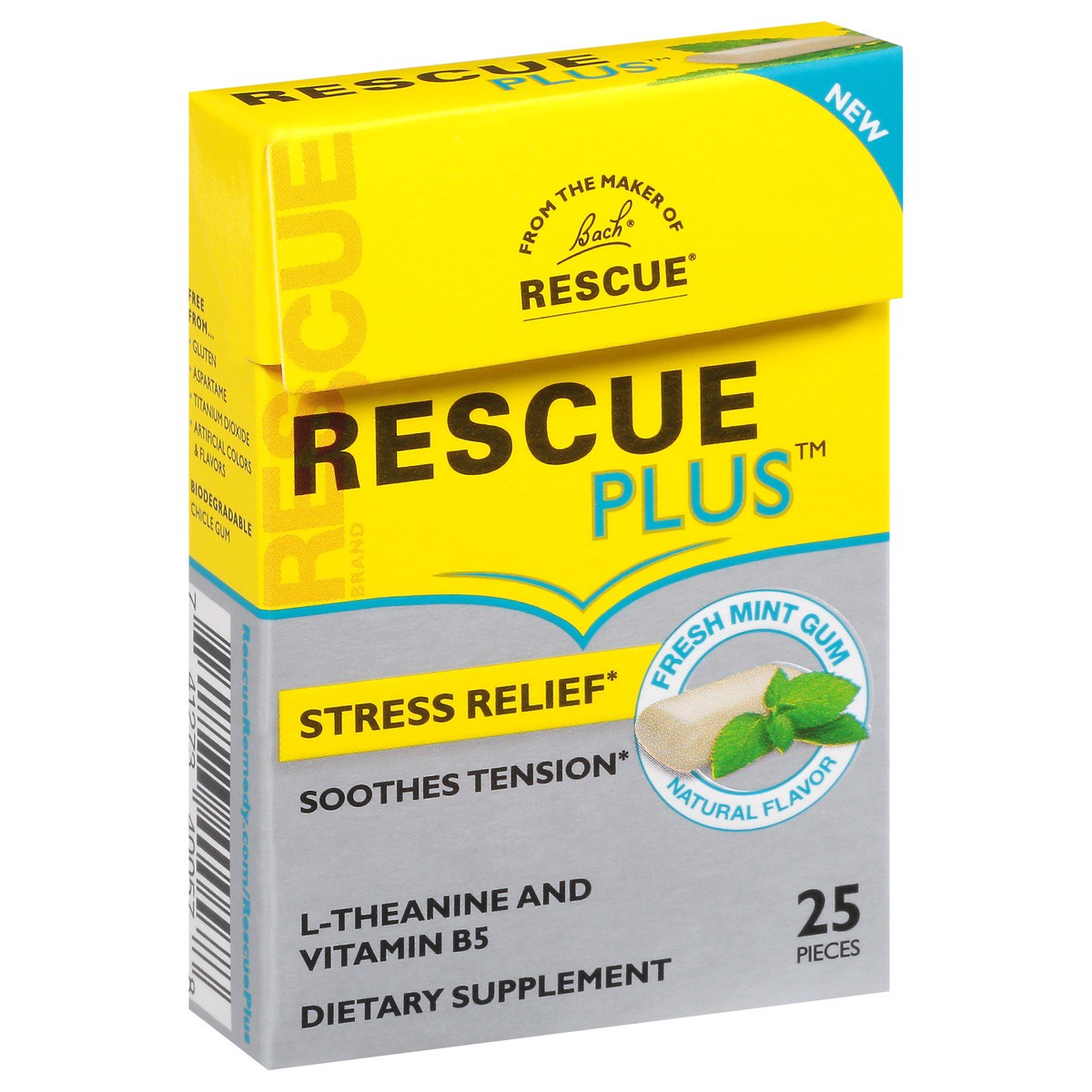 slide 1 of 9, RESCUE! Fresh Mint Stress Relief Gum 25 ea, 25 ct