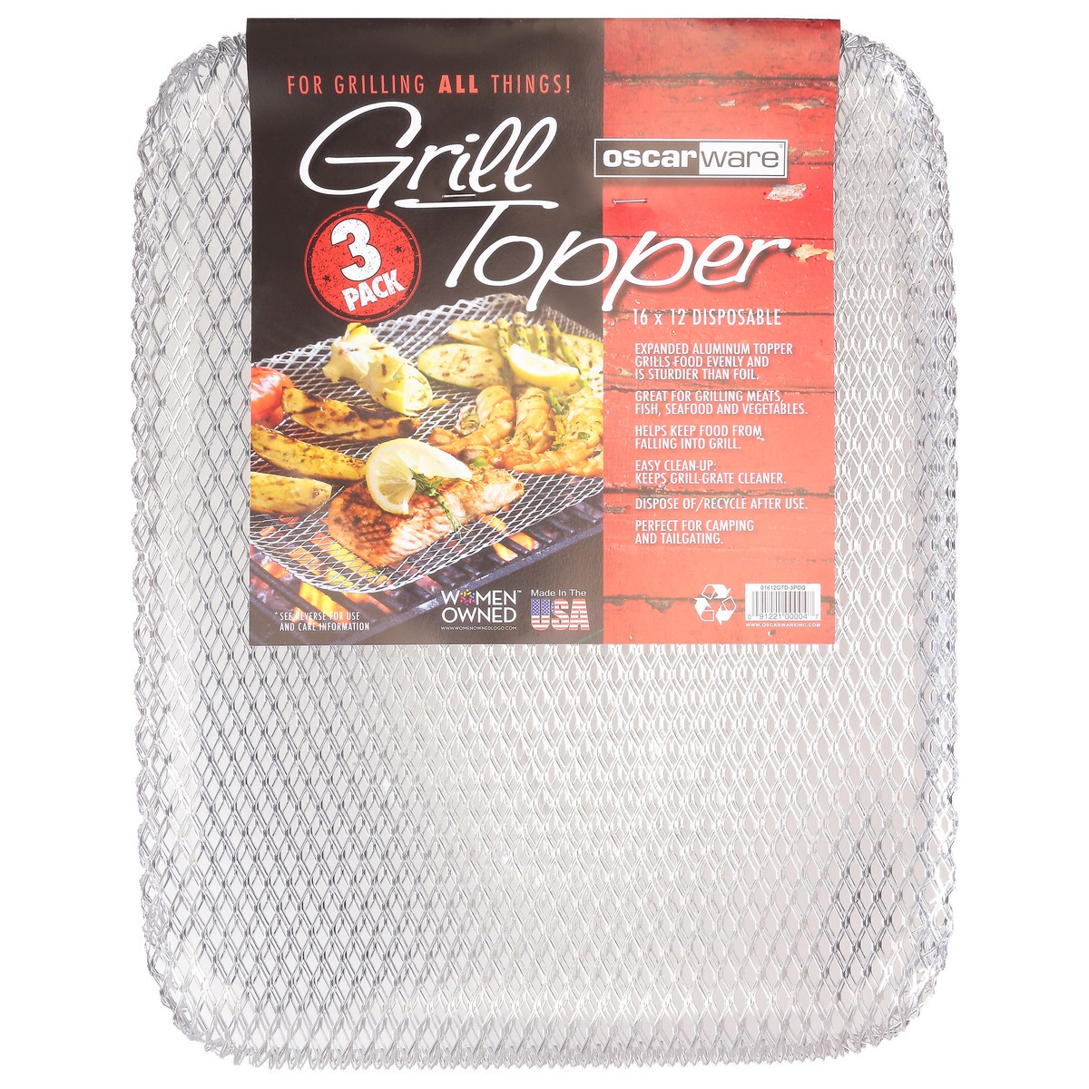 slide 8 of 11, Oscarware Disposable Grill Topper 3 Pack 3 ea, 3 ct