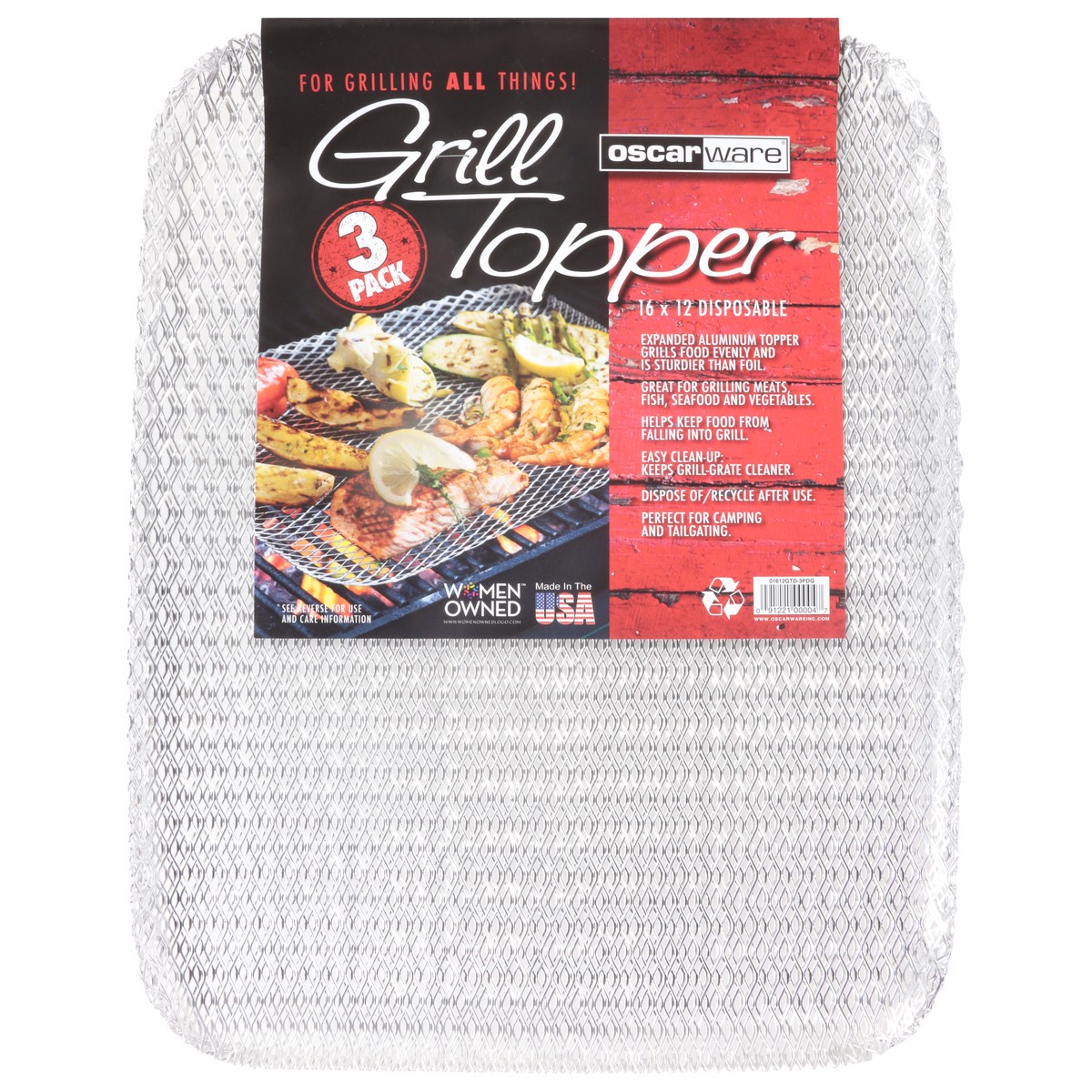 slide 1 of 11, Oscarware Disposable Grill Topper 3 Pack 3 ea, 3 ct