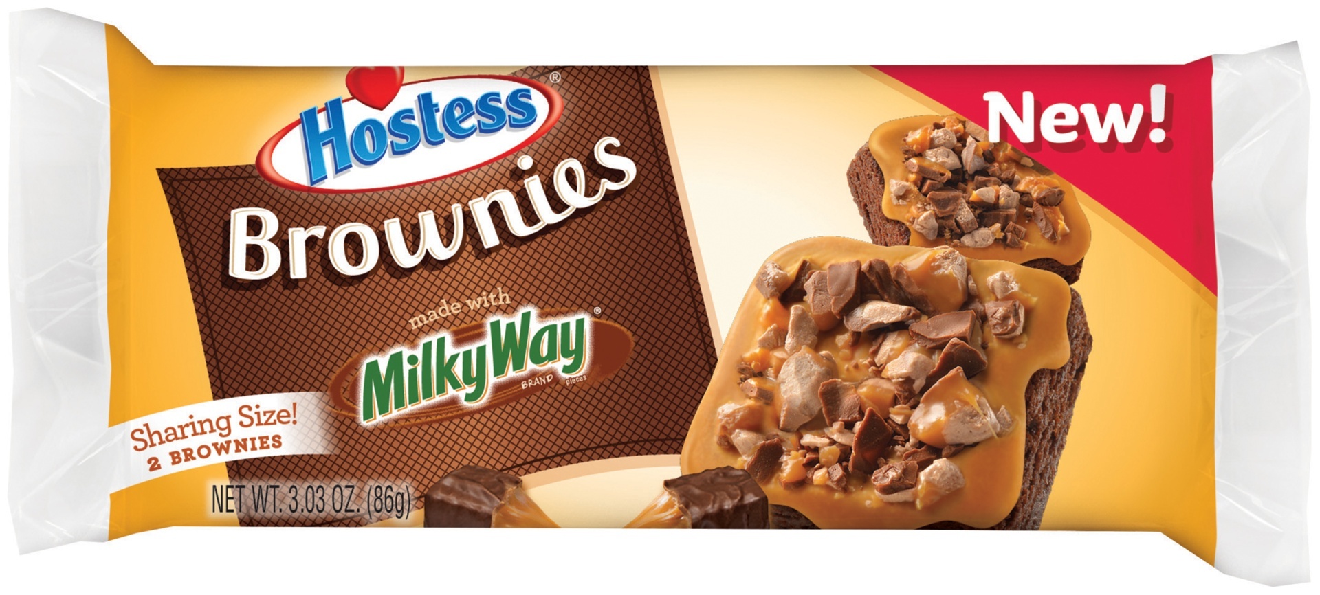 slide 1 of 1, Hostess Brownies Made With Milky Way, 3.03 oz