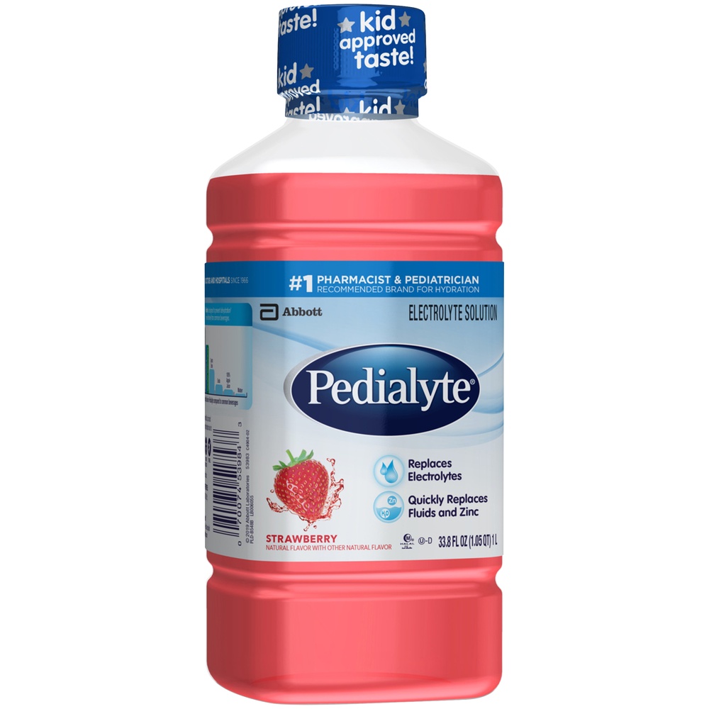 slide 3 of 8, Pedialyte Oral Electrolyte Solution - Strawberry, 1 liter