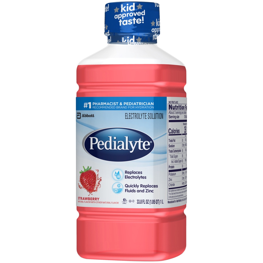 slide 4 of 8, Pedialyte Oral Electrolyte Solution - Strawberry, 1 liter