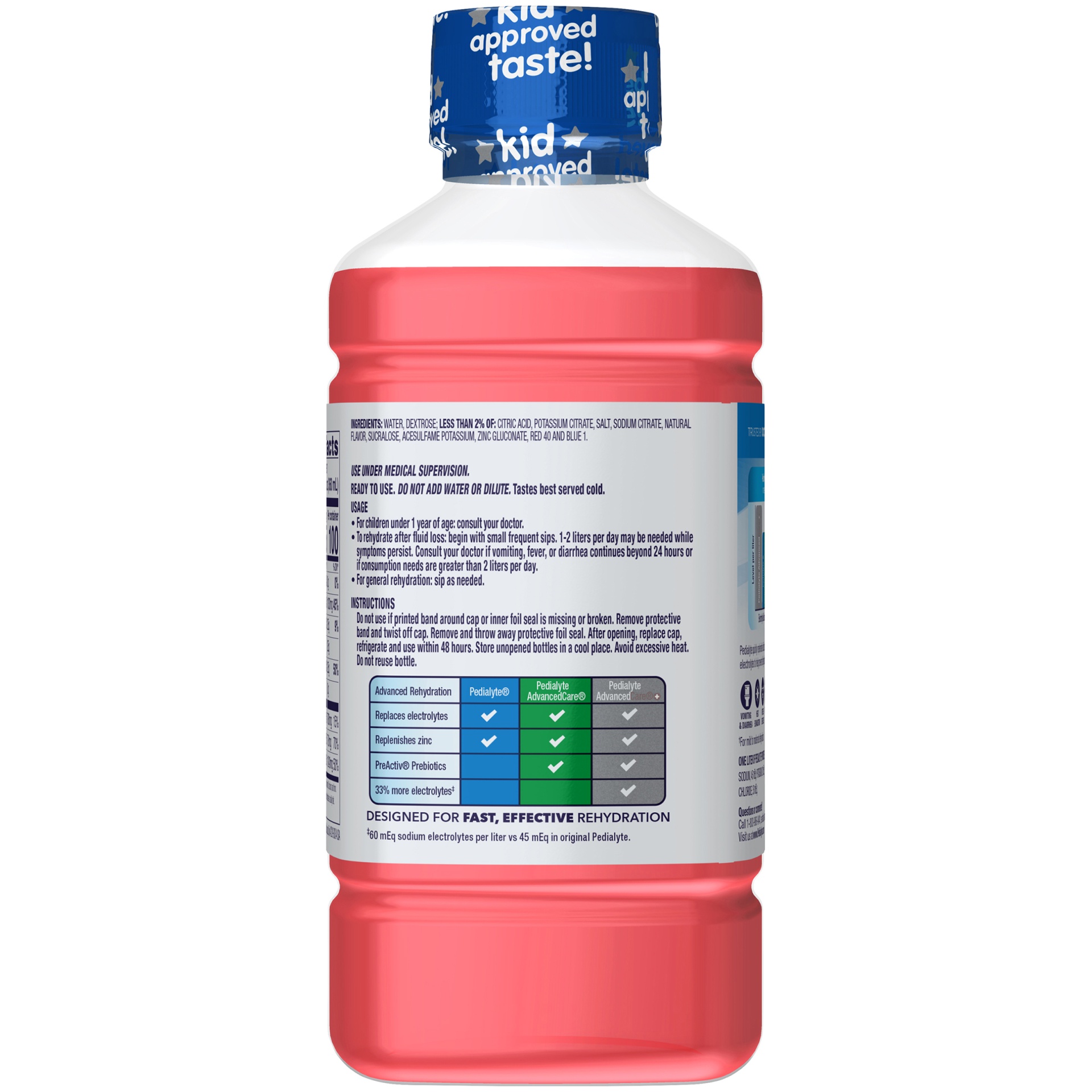 slide 7 of 8, Pedialyte Oral Electrolyte Solution - Strawberry, 1 liter