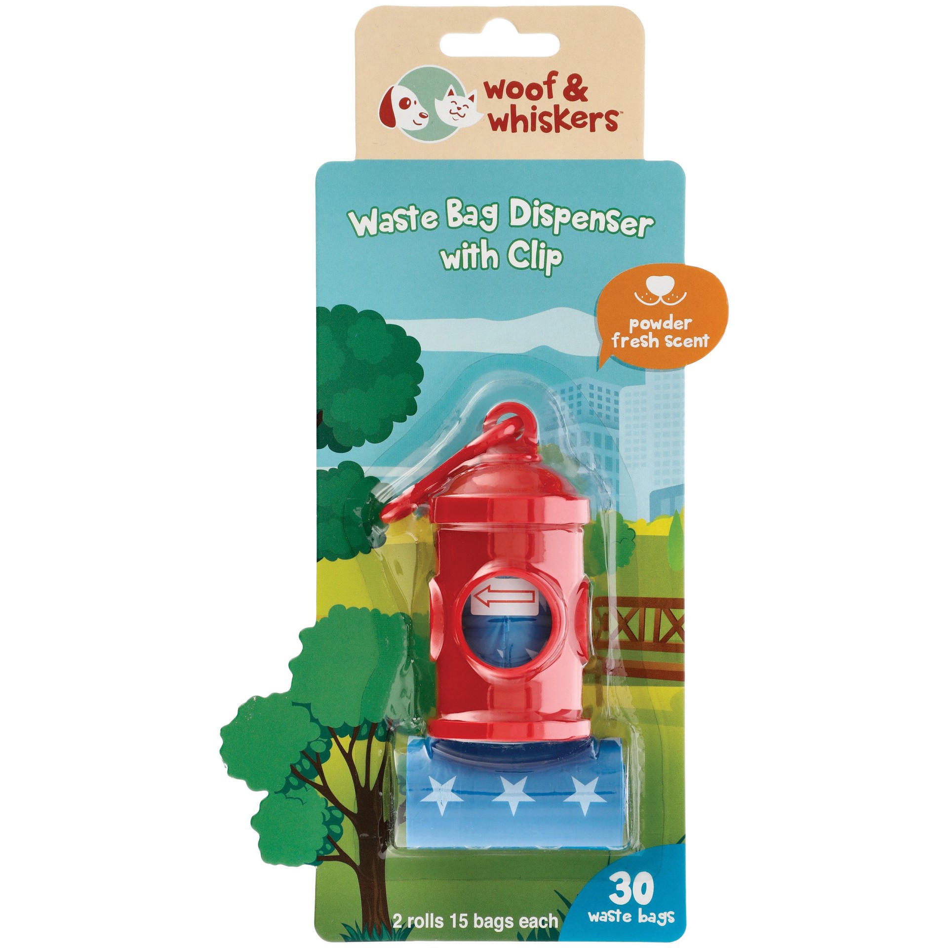 slide 1 of 1, Woof and Whiskers Fire Hydrant Dog Waste Bag Dispenser, 1 ct