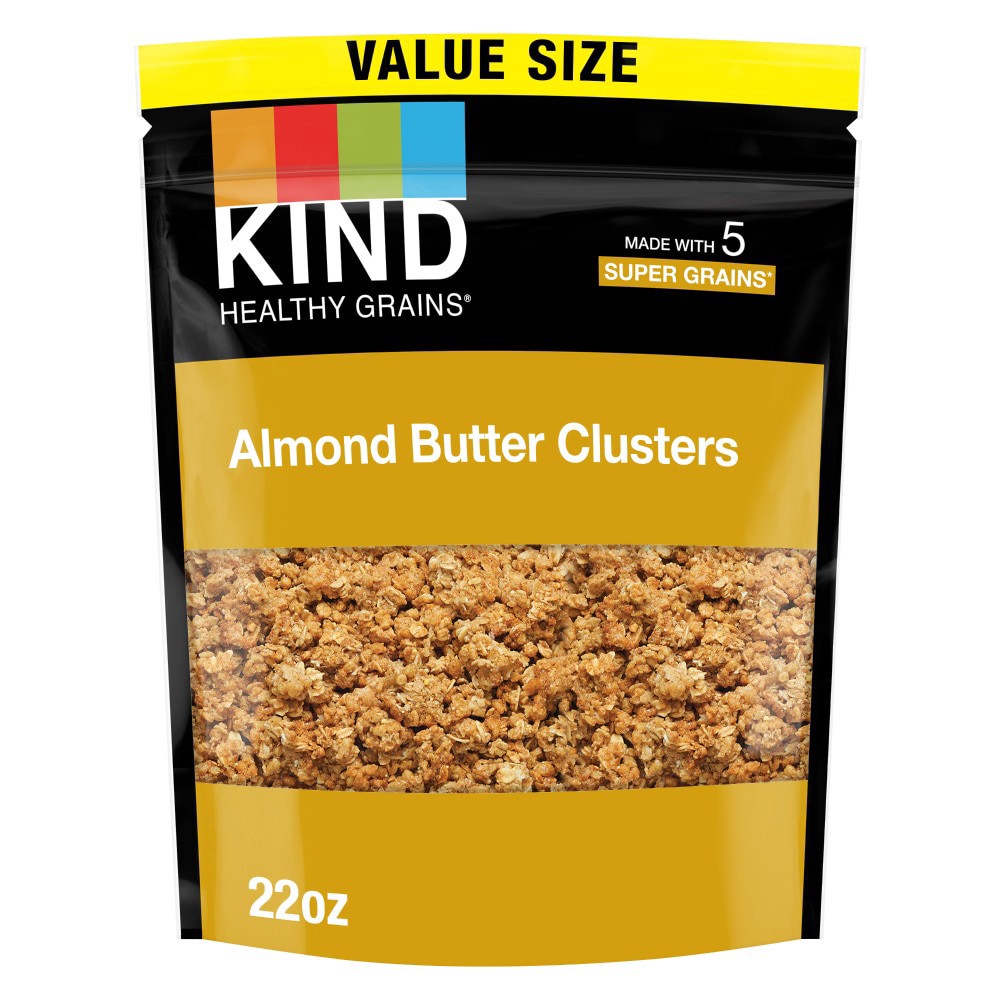 slide 1 of 5, KIND Healthy Grains Almond Butter Protein Granola Clusters, 22 oz