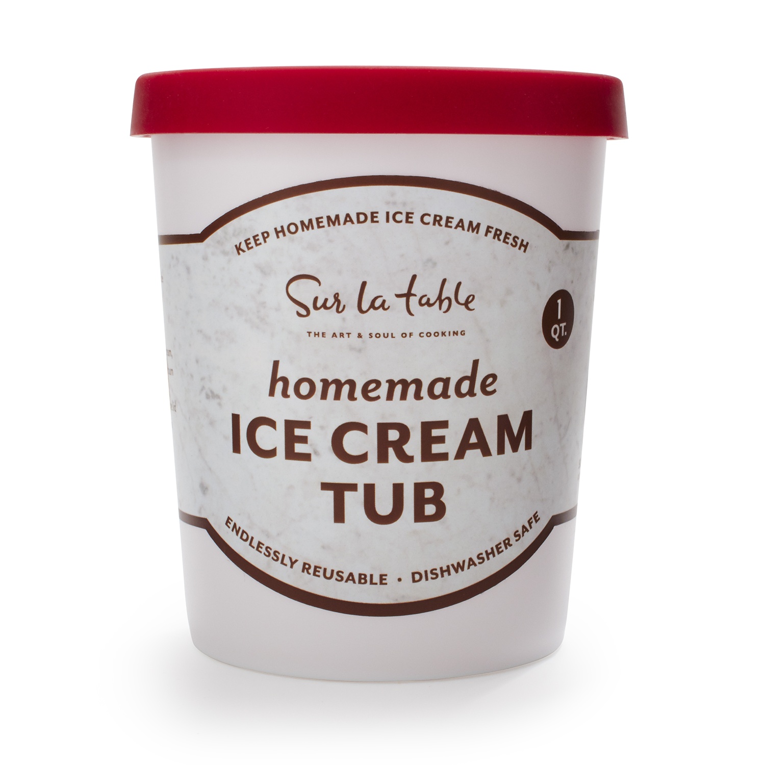 1 quart White Ice Cream Tub