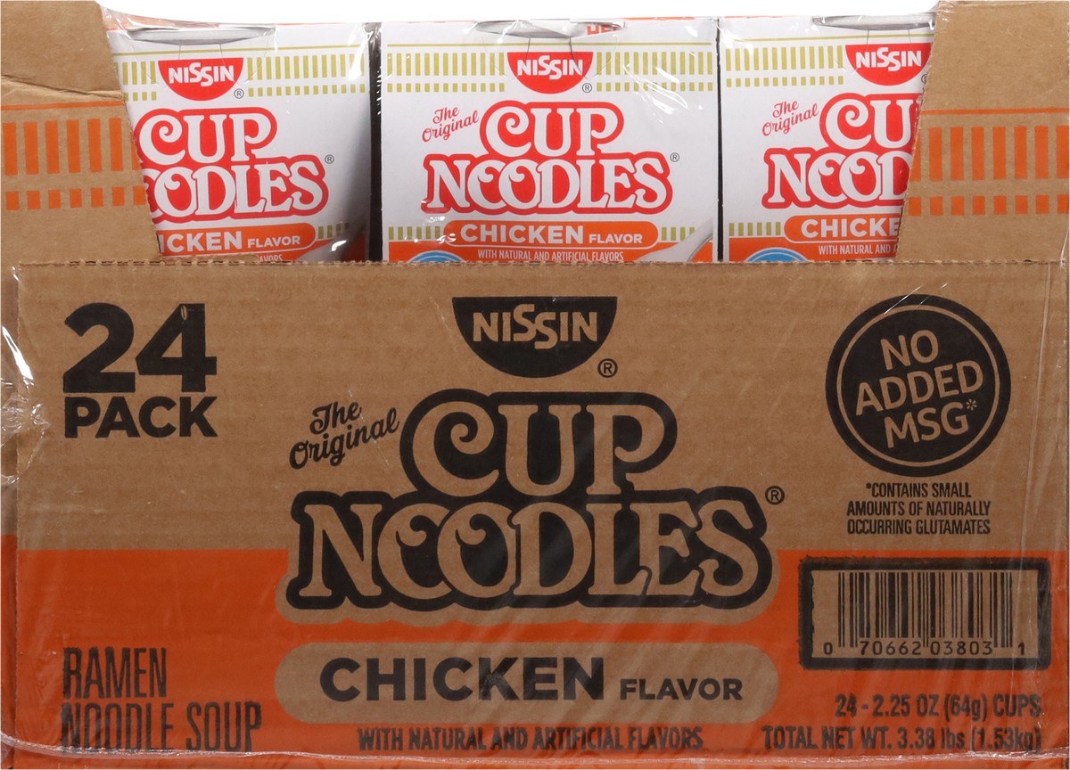 slide 2 of 13, Nissin Cup Noodles Chicken Flavor Ramen Noodle Soup 24 - 2.25 oz Cups, 24 ct