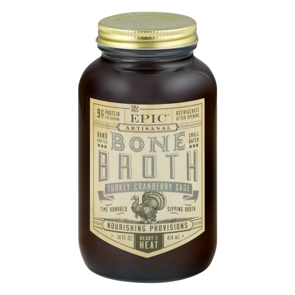 slide 1 of 4, Epic Provisions Turkey Cranberry Sage Bone Broth, 14 fl oz