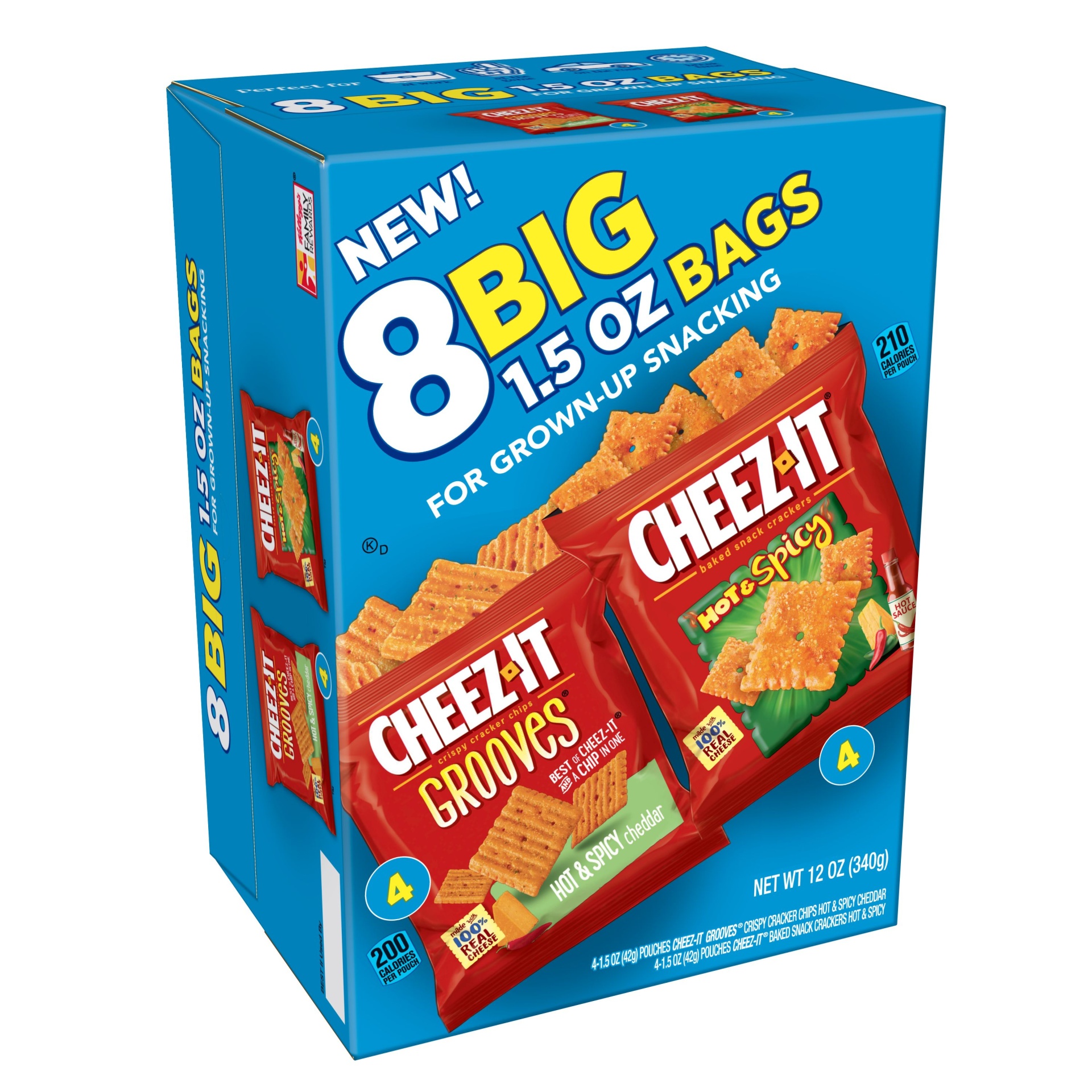 slide 1 of 7, Cheez-It Grooves And Hot & Spicy Variety Pack, 8 ct