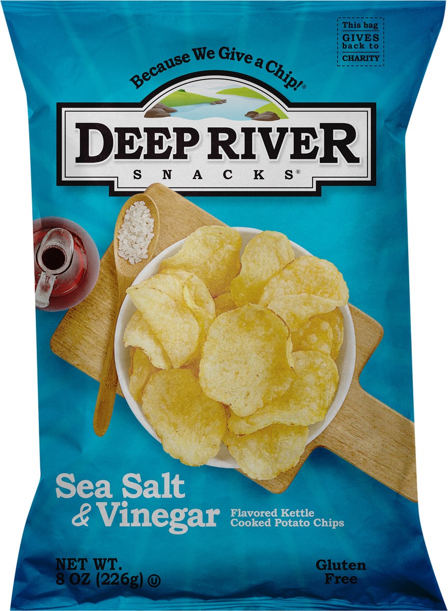 slide 3 of 3, Deep River Snacks® chips, sea salt & vinegar, 8 oz