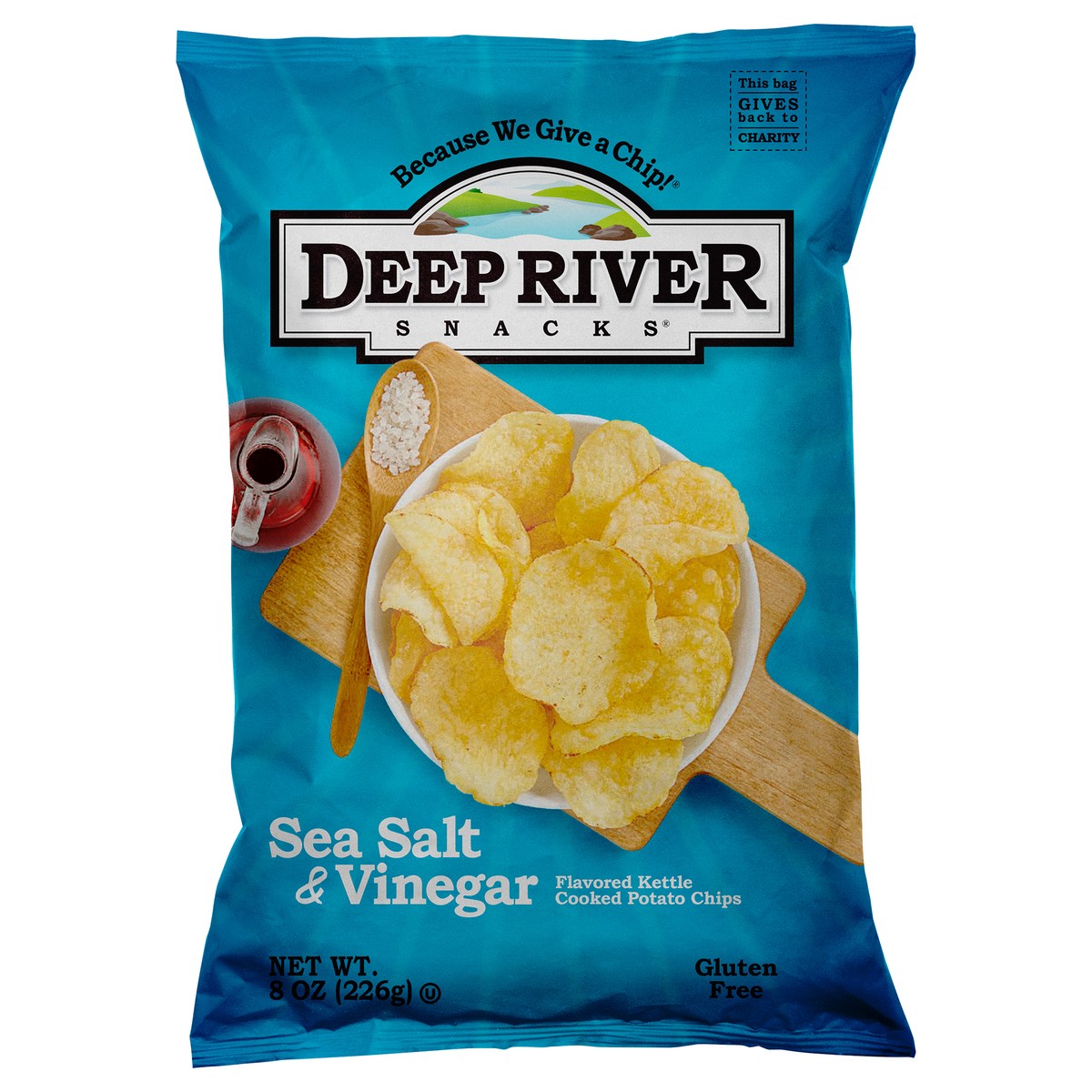 slide 1 of 3, Deep River Snacks® chips, sea salt & vinegar, 8 oz