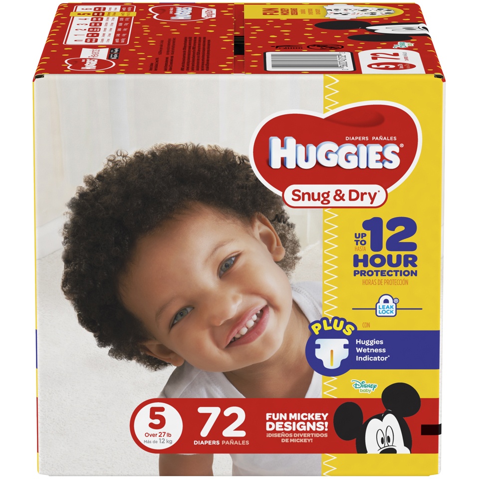 slide 1 of 3, Huggies Snug & Dry with Triple Layer Protection Diapers Size 5, 72 ct; Size 5