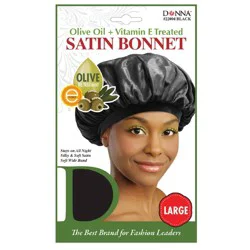 Donna Premium Collection Black Satin Bonnet - Large - 1 pc