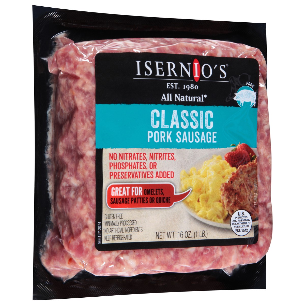 slide 7 of 9, Isernio's Classic Pork Sausage 16 oz, 16 oz