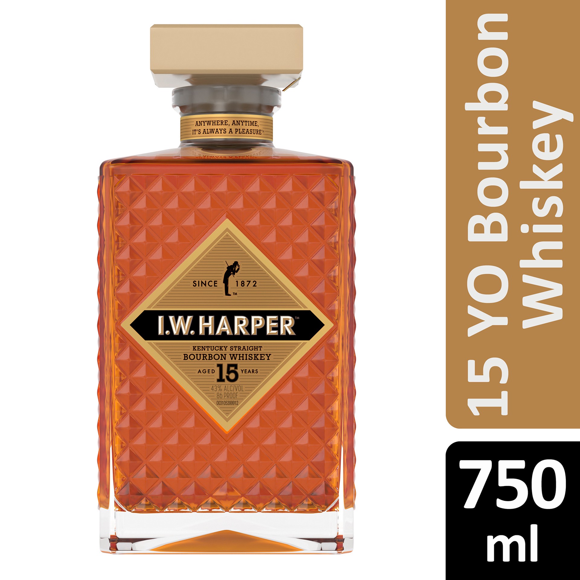 slide 7 of 9, I.W. Harper 15 Year Old Kentucky Straight Bourbon Whiskey, 750 mL, 750 ml