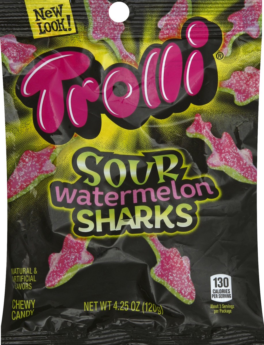 slide 4 of 4, Trolli Sour Watermelon Sharks Candy, 4.25 oz