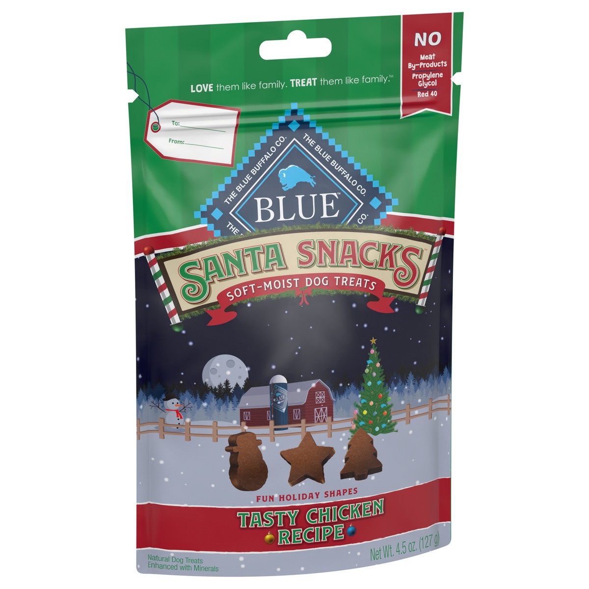 slide 2 of 9, Blue Buffalo Santa Snacks Natural Soft Dog Treats, Chicken 4.5-oz, 4.5 oz