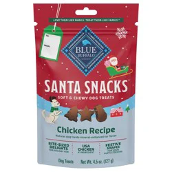 Blue Buffalo Santa Snacks Soft-Moist Dog Bits for Training, Chicken, 4.5-oz Bag