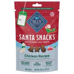 Blue Buffalo Santa Snacks Soft-Moist Dog Bits for Training, Chicken, 4.5-oz Bag