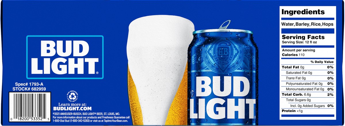 slide 3 of 11, Bud Light American Lager Beer 20 Pack, 12 fl oz. Can, 20 ct; 12 oz